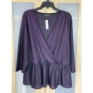 Lane Bryant Purple Wrap Blouse